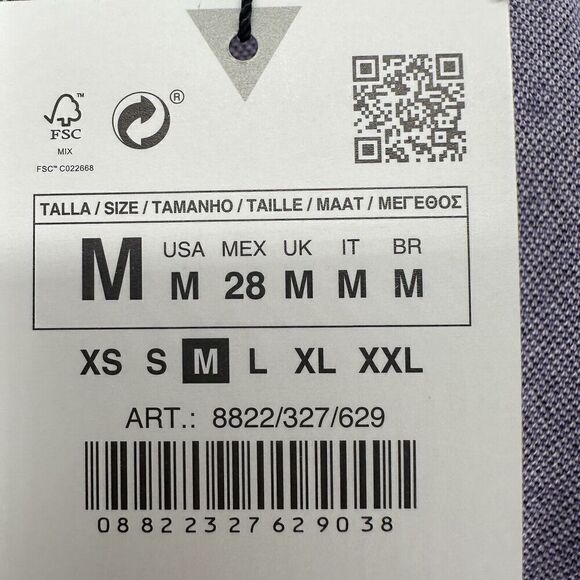 ZARA Dress Purple Open Back Heart Jacquard Size M Disco Long Sleeve Groovy Mock - Picture 8 of 9